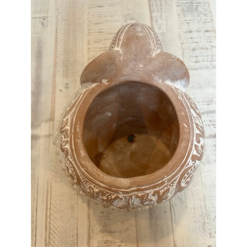 Terracotta white washed elephant‎ planter.